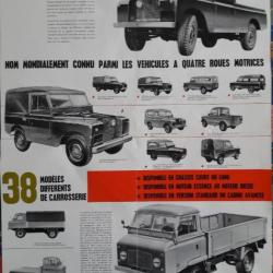 Land Rover 88 109 Série IIa Dépliant Brochure en Français ancien 1965-66 RARE !