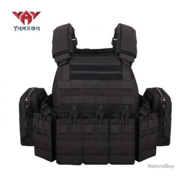 Gilet militaire de combat, porte-plaque BALISTIQUE, coloris NOIR......LIVRAISON OFFERTE