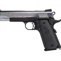 Colt 1911 Ported Gaz (Silver Slide, Black Lower) GBB