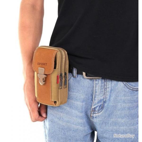 Sacoche de ceinture sport, Portefeuille, porte carte .......LIVRAISON OFFERTE .....COLORIS BEIGE