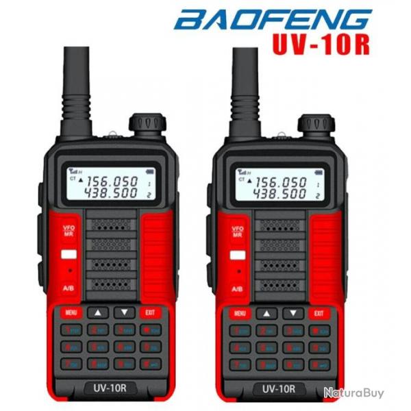 BAOFENG UV-10R 10W double bande VHF UHF talkies-walkies longue porte FM Radio bidirectionnelle x2