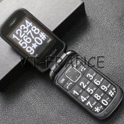 Telephone Portable Senior SOS 2 ECRANS, Couleur: Noir