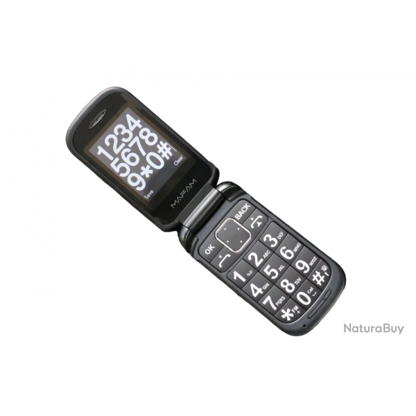 Telephone Portable Senior SOS 2 ECRANS, Couleur: Noir+16GB