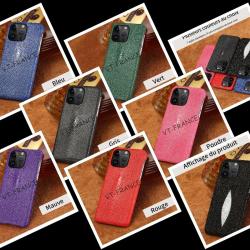 Coque pour iPhone Raie Veritable Galuchat, Couleur: Au Choix, Smartphone: iPhone 14 Plus
