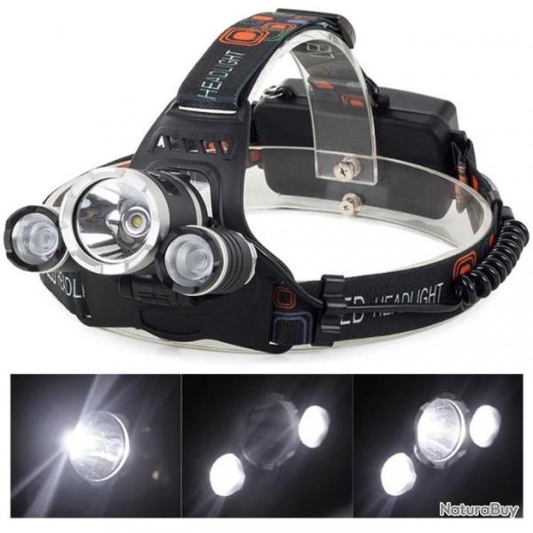 LAMPE FRONTALE PROFESSIONNELLE RECHARGEABLE CREE XML T6 2 XPE RJ3000 HEADLIGHT