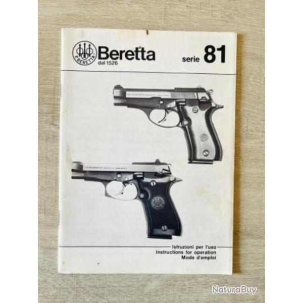 Notice Pistolet Beretta modele 81 Occasion