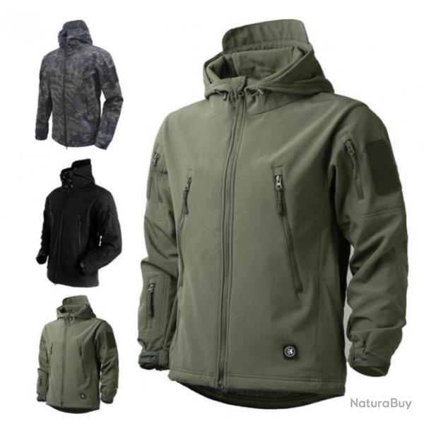 VESTE SOFTSHELL impermeable coupe vent, coloris VERT ARME......SUPER QUALIT LIVRAISON OFFERTE