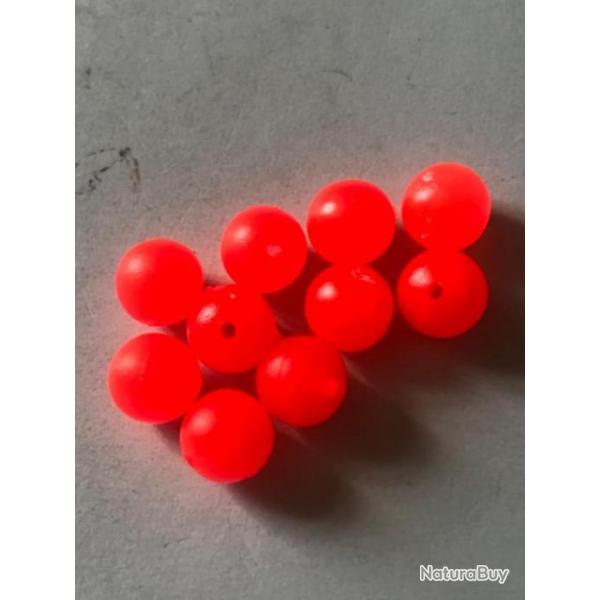 8 perle dure  diam 8 mm rouge japonais peche mer