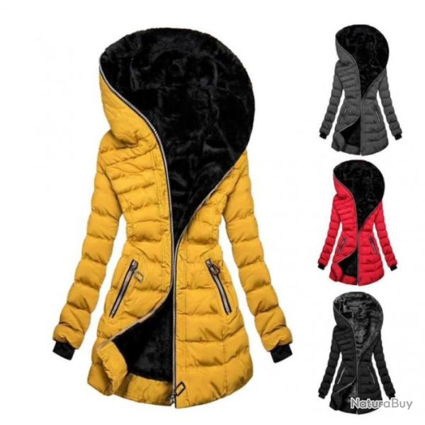 GRAND manteau doudoune FEMME, matelass et doubl, ...JAUNE...LIVRAISON RAPIDE