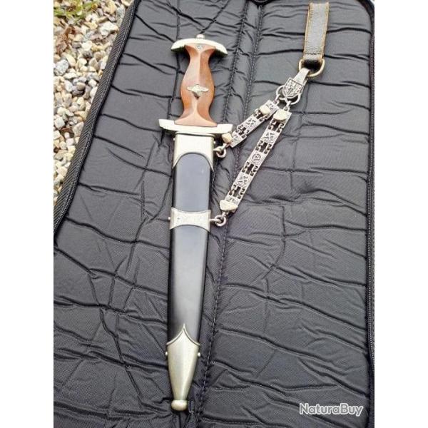 WW2 ORIGINAL NSKK CHAINED DAGGER DAGUE ORIGINALE NNSK A CHAINETTES PAS D'INSIGNE OFFENSANT A LA VUE
