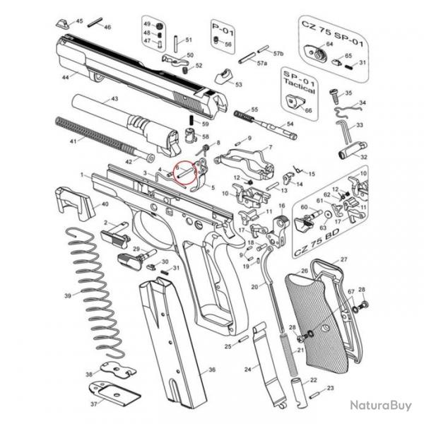 Axe de dtente pour CZ