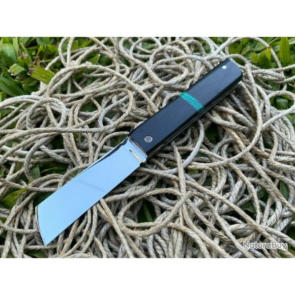 BEAUTIFUL KNIFE couteau - SNARD de TOM FLEURY manche Bi-matire acier MA5, MADE IN FRANCE / NEUF