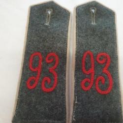 Paire d' épaulettes 93 ème  Allemande WW1 ORIGINALE  XX