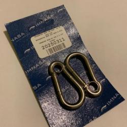 Mousquetons inox 6mm avec oeil (par 2)