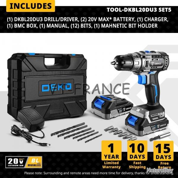 Perceuse Visseuse Sans Fil Pro 20V 42N.M, Modele: SET 5