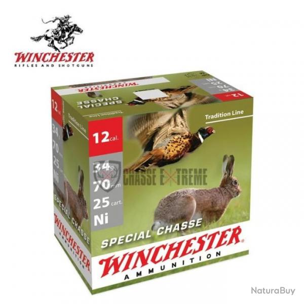 25 Cartouches WINCHESTER Special Chasse 34g cal 12/70 Pb 4NI