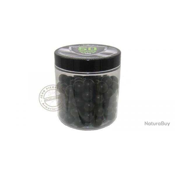 Pot de 100 billes calibre .50 - Caoutchouc ou caoutchouc durci Caoutchouc