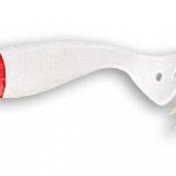 Leurre Souple Sandra 9cm Delalande Blanc tête rouge