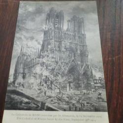 CP  dpt  51  REIMS  THE  CATHEDRALE INCENDIE