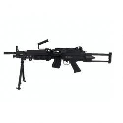 Réplique longue FN Herstal M249 AEG Black Nylon fibre - 300BBs /C4 - 6 mm / 1 J / 300 billes