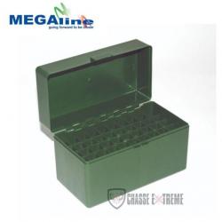 Boîte à 50 Cartouches MEGALINE Verte/Couvercle transparent Cal 243WIN/308WIN