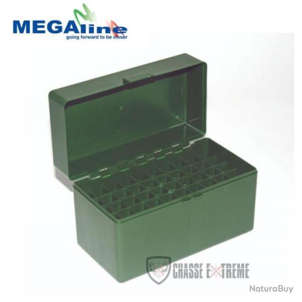 Bote  50 Cartouches MEGALINE Verte/Couvercle transparent Cal 243WIN/308WIN