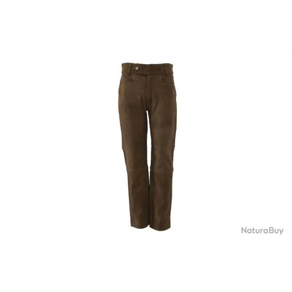 Pantalon en cuir Marron "Dos remont" Chasse Elgance CE702