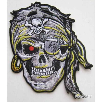 Pendentif Crâne Aile 3D Acier Inoxydable - Style Biker Moto Western, Référence 83, Neuf Sans Emballage