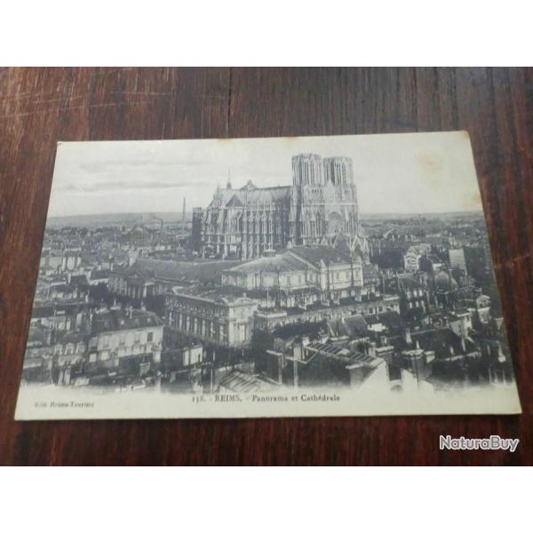 CP  dpt  51  REIMS  PANORAMA  ET CATHEDRALE