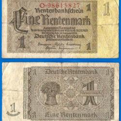 Allemagne 1 Rentenmark 1923 A 1937 Mark Billet