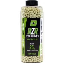 Billes Airsoft 6mm RZR 0.25g bouteilles 3500 bbs TRACER vertes-0,25g Verte