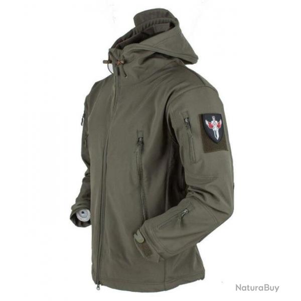 Veste  Capuche Militaire Impermable Ultra Rsistante Coupe Vent Camping Randonne Chasse Vert Neuf
