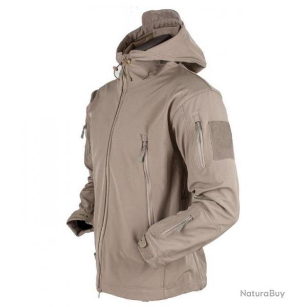 1 Veste  Capuche Militaire Impermable Ultra Rsistante Coupe Vent Camping Randonne Chasse Beige
