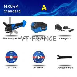 Meuleuse d Angle 125mm Pro Sans Fil 20/21V, Modele: A