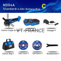 Meuleuse d Angle 125mm Pro Sans Fil 20/21V, Modele: C