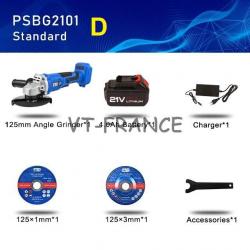 Meuleuse d Angle 125mm Pro Sans Fil 20/21V, Modele: D