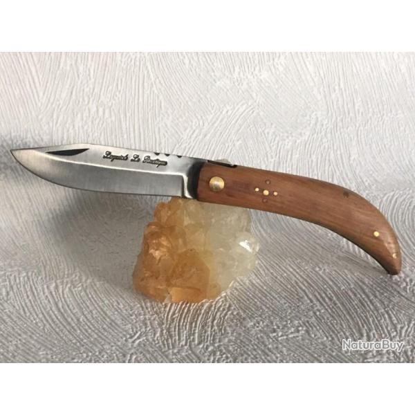 Couteau de poche pliant Berger Rustique avec son manche en bois de teck NEUF.
