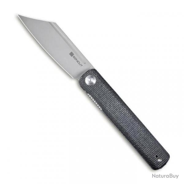 Couteau Sencut Bronte Front Black Manche Micarta Lame Acier 9Cr18MoV Manche IKBS Linerlock SA08A