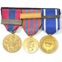 Médailles sur barrette Défense Nationale Troupes de Marine, commémorative Ex Yougoslavie NATO former