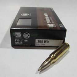 boite 20 cartouches cal 308 Winchester RWS EVO GREEN 139 grains