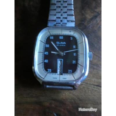 Cadran De Montre Slava 2428 Rond En Laiton Argenté - Diamètre 30 Mm - Occasion - Pièce Détachée