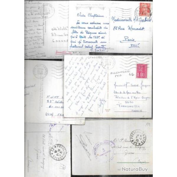 postes aux armes 9 cartes postales affranchies d'occupation de la ruhr  ffa
