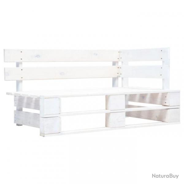 Salon de jardin palette 4 pcs et coussins Pin imprgn de blanc