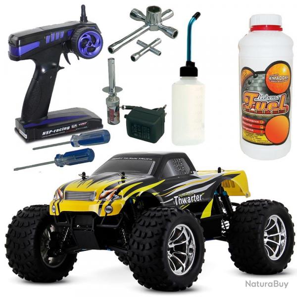 Pack Monster Truck Thermique Thwarter N1 4x4 avec carburant modelisme et Starter Kit