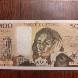 500 francs type Pascal du 7/06/1979 en ttb