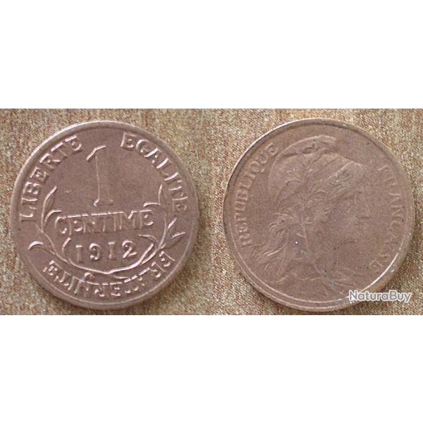 France 1 Centime 1912 Dupuis Pice Centimes anciens Francs Franc