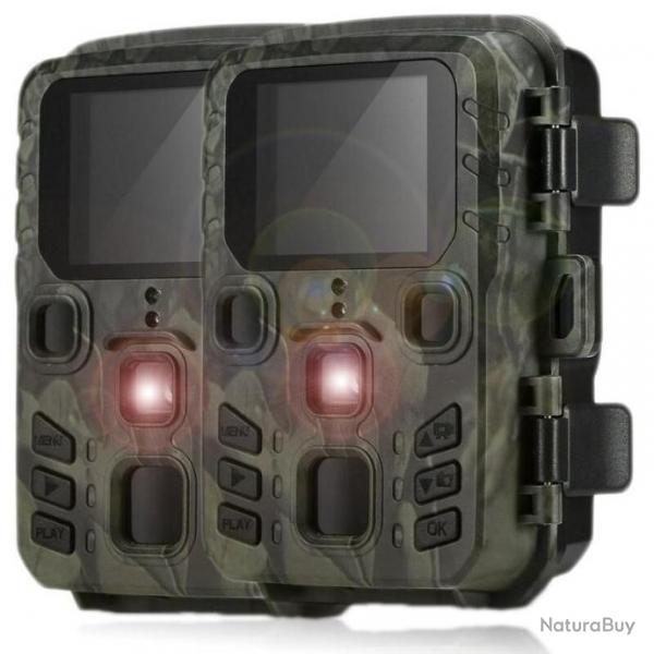 Mini Camra Chasse Infrarouge Vision Nocturne  Activ  Mouvement chasse 20MP, 1080P 2 Paquets