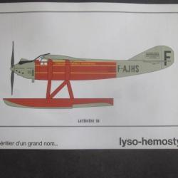 AVION LATECOERE 28 PUB PHARMACEUTIQUE LYSO HEMOSTYL MILIEU ANNEES 60 SERIE 17