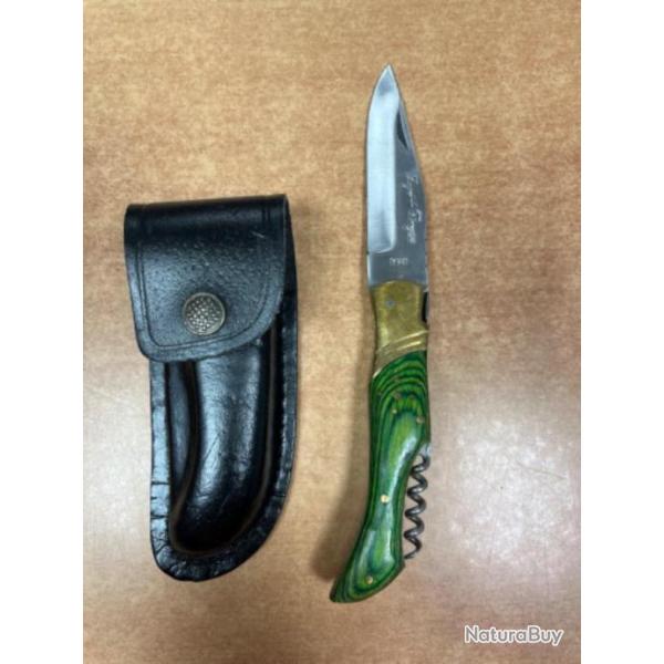 Couteau de poche manche bois vert