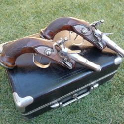 Magnifique Paire de Pistolets de carrosse à silex - Louis XVI